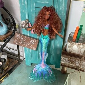 Mermaid Doll with Turquoise & Purple Tail